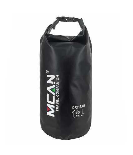 MCAN DRY BAG ΑΔΙΑΒΡΟΧΟΣ ΣΑΚΟΣ ΜΕ ΛΟΥΡΙ ΩΜΟΥ 15L ΜΑΥΡΟΣ