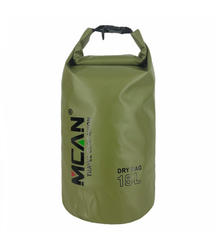 MCAN DRY BAG ΑΔΙΑΒΡΟΧΟΣ ΣΑΚΟΣ ΜΕ ΛΟΥΡΙ ΩΜΟΥ 15L ΠΡΑΣΙΝΟΣ 