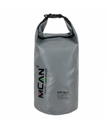 MCAN DRY BAG ΑΔΙΑΒΡΟΧΟΣ ΣΑΚΟΣ  ΜΕ ΛΟΥΡΙ ΩΜΟΥ 15L ΓΚΡΙ