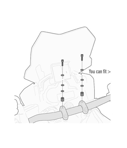 01SKIT UNIVERSAL KIT HONDA-KAWASAKI-BMW  για μπάρα S900A  GIVI