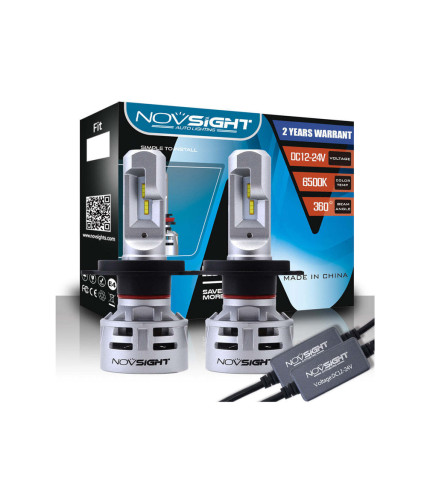 NOVISGHT H4 CANBUS LED 6500K ΛΑΜΠΕΣ 12-24V 60W 2ΤΕΜ.