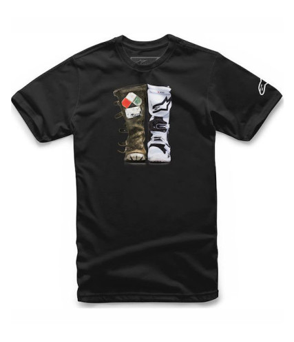 ALPINESTARS ROOTS T-SHIRT  BLACK WHITE  1119-72028
