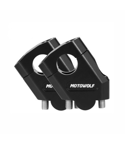 MOTOWOLF CNC ΣΕΤ ΑΠΟΣΤΑΤΕΣ ΑΝΥΨΩΣΗΣ ΤΙΜΟΝΙΟΥ ΜΟΤΟΣΥΚΛΕΤΑΣ 7/8” (22ΜΜ) BLACK