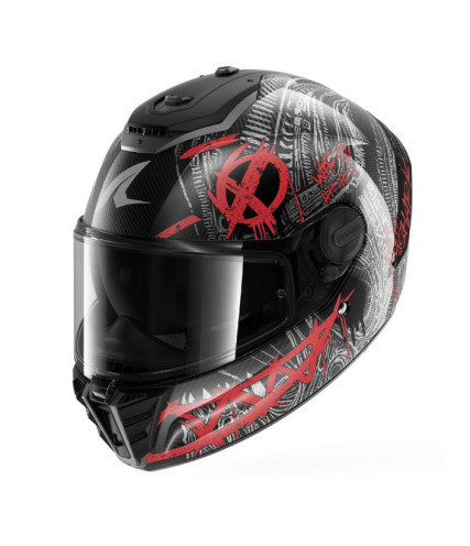 SHARK SPARTAN RS ΚΡΑΝΟΣ FULL FACE CARBON SHIEVER ANTHRACITE/ RED