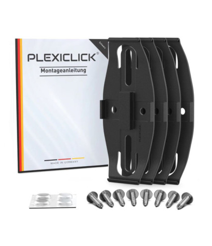 PLEXICLICK® V2 ΠΛΑΙΣΙΑ ΠΙΝΑΚΙΔΑΣ ΠΛΕΞΙΓΚΛΑΣ ΜΑΥΡΑ ΓΙΑ 2 ΠΙΝΑΚΙΔΕΣ 112MM -113MM