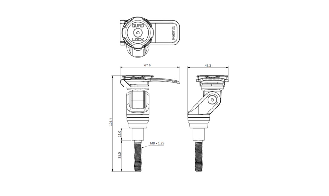 ΒΑΣΗ ΚΙΝΗΤΟΥ ΓΙΑ ΚΑΒΑΛΕΤΑ QUAD LOCK HANDLEBAR CLAMP BOLT MOUNT PRO 