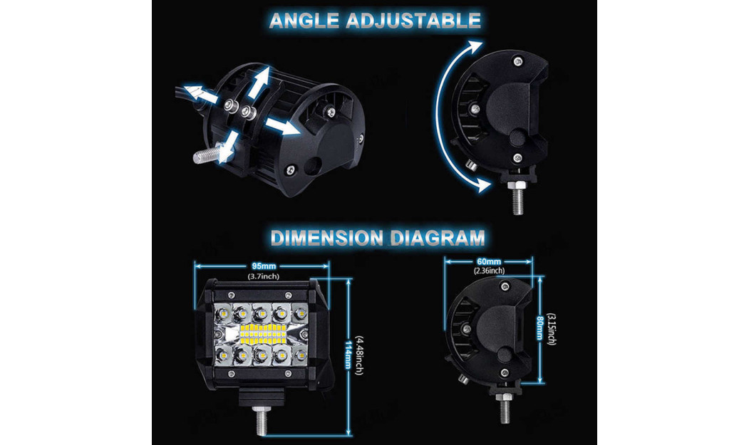 ΠΡΟΒΟΛΑΚΙΑ ΜΗΧΑΝΗΣ ΖΕΥΓΟΣ 20 CREE LED 60W WATERPROOF IP67 OEM