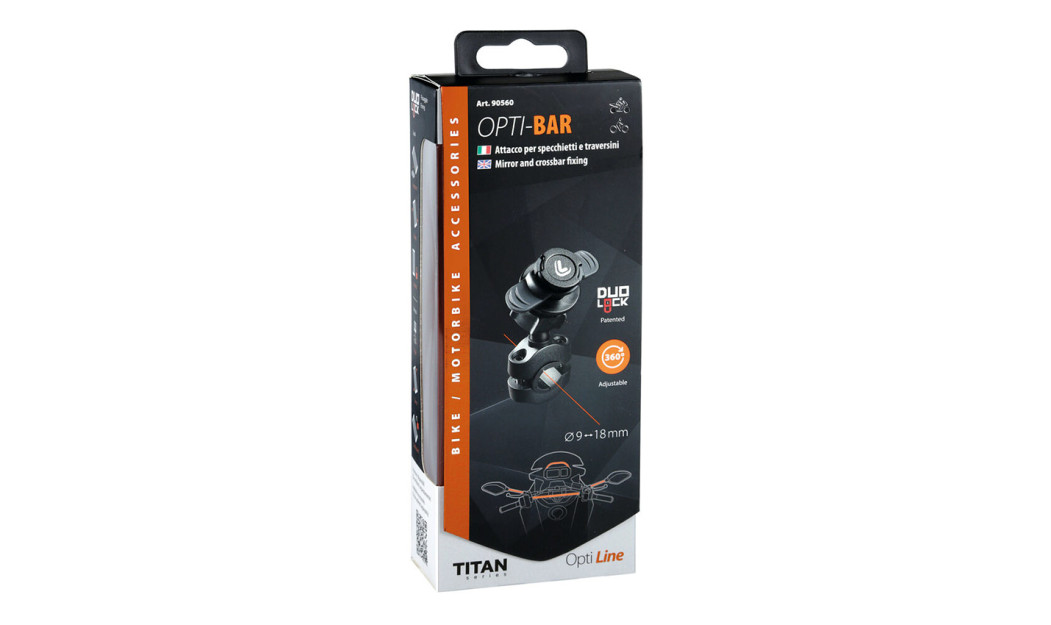 LAMPA OPTI-BAR ΒΑΣΗ ΓΙΑ ΚΑΘΡΕΠΤΗ ΚΑΙ ΜΠΑΡΑΚΙ 9-18MM TITAN 