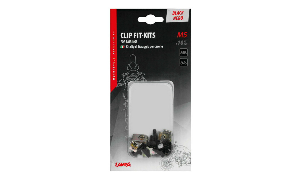 LAMPA ΚΙΤ ΤΟΠΟΘΕΤΗΣΗΣ FAIRINGS MOTO ΑΠΟ ΑΝΑΔ. ΑΛΟΥΜΙΝΙΟ -10 TΜΧ. ΜΑΥΡΟ 