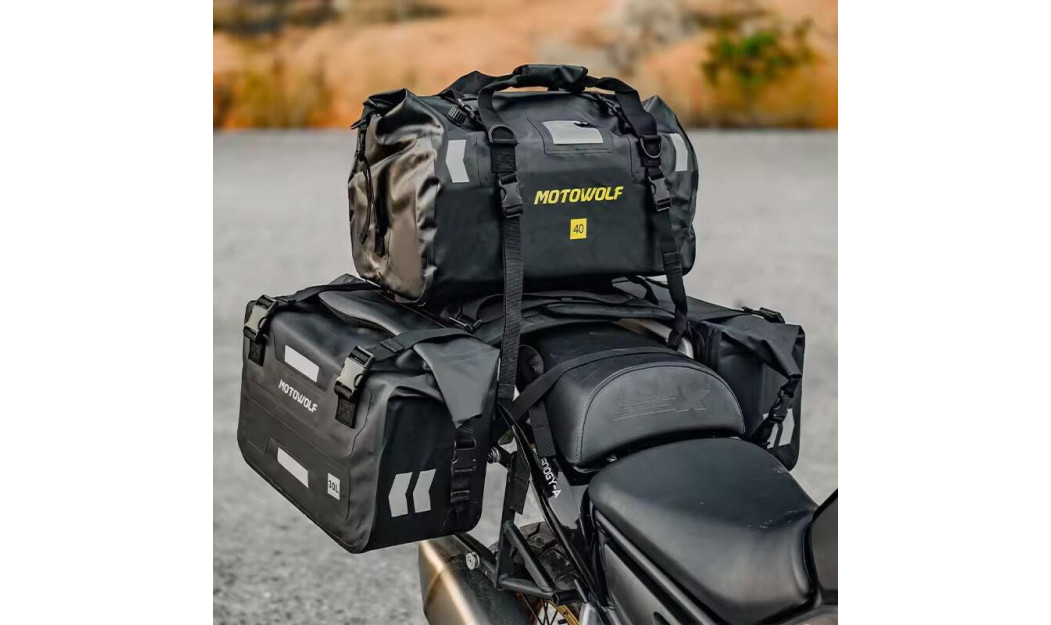 MOTOWOLF ΣΕΤ ΣΑΜΑΡΙΑ ΜΟΤΟΣΥΚΛΕΤΑΣ ΣΤΕΓΑΝΑ BLACK 60L MDL0720
