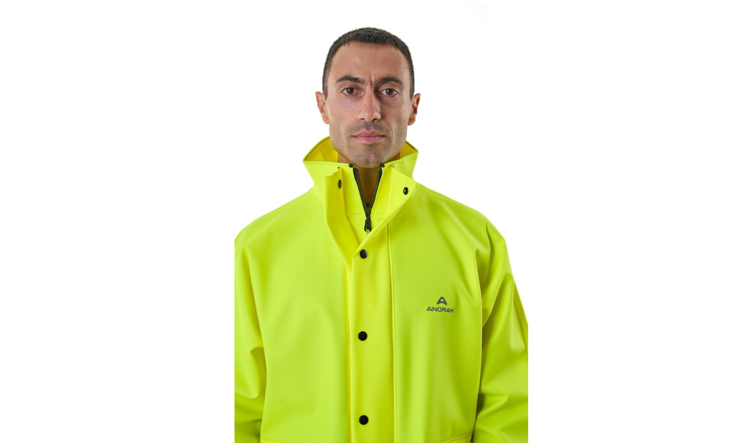 ANORAK ΝΙΤΣΕΡΑΔΑ ΑΔΙΑΒΡΟΧΟ ΜΠΟΥΦΑΝ FLUO YELLOW
