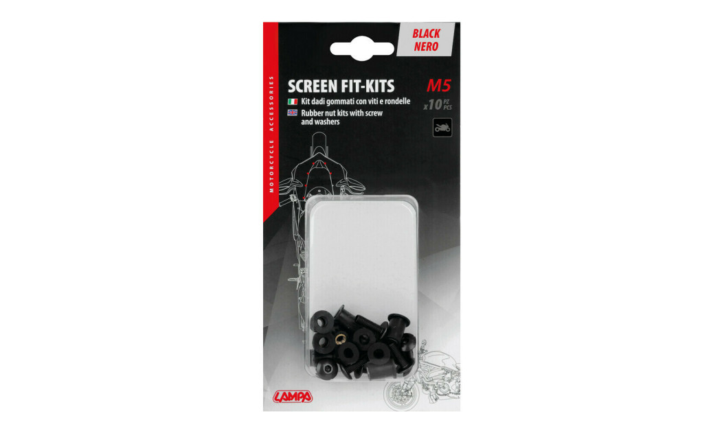 LAMPA KIT ΤΟΠΟΘΕΤΗΣΗΣ FAIRING 10 ΤΜΧ ΜΑΥΡΟ 