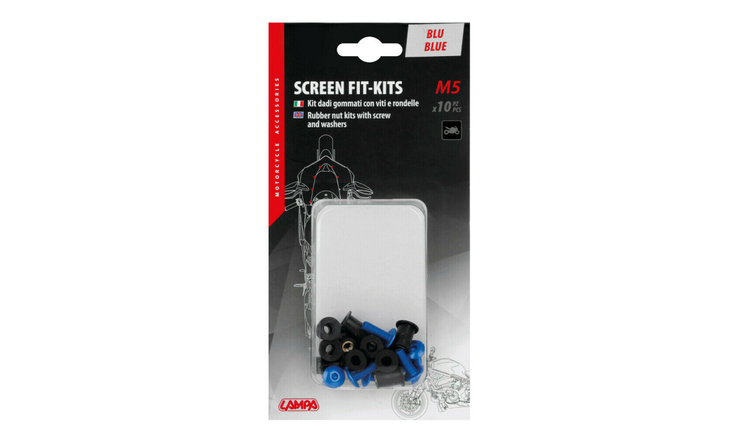 LAMPA KIT ΤΟΠΟΤΘΕΤΗΣΗΣ FAIRINGS ΜΕ ΒΙΔΕΣ/ΠΑΞΙΜΑΔΙΑ/ΡΟΔΕΛΕΣ ΜΠΛΕ 10ΤΕΜ 91654