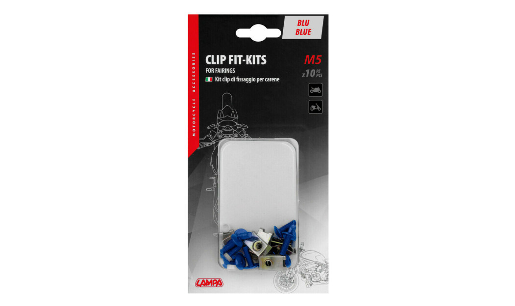 LAMPA ΚΙΤ ΤΟΠΟΘΕΤΗΣΗΣ FAIRINGS MOTO ΑΠΟ ΑΝΑΔ. ΑΛΟΥΜΙΝΙΟ -10 TΜΧ. ΜΠΛΕ 