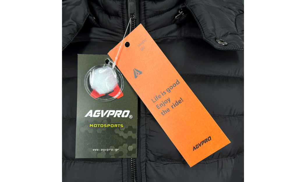 AGVPRO GV-800 CASUAL PUFFER ΜΠΟΥΦΑΝ ΜΕ ΚΟΥΚΟΥΛΑ ΜΑΥΡΟ