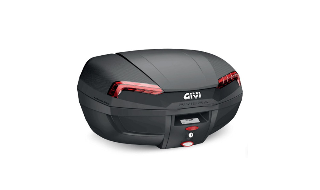 ΒΑΛΙΤΣΑ ΜΗΧΑΝΗΣ GIVI E46N RIVIERA 46LT ΜΑΥΡΗ ΚΟΚΚΙΝΗ MONOLOCK®