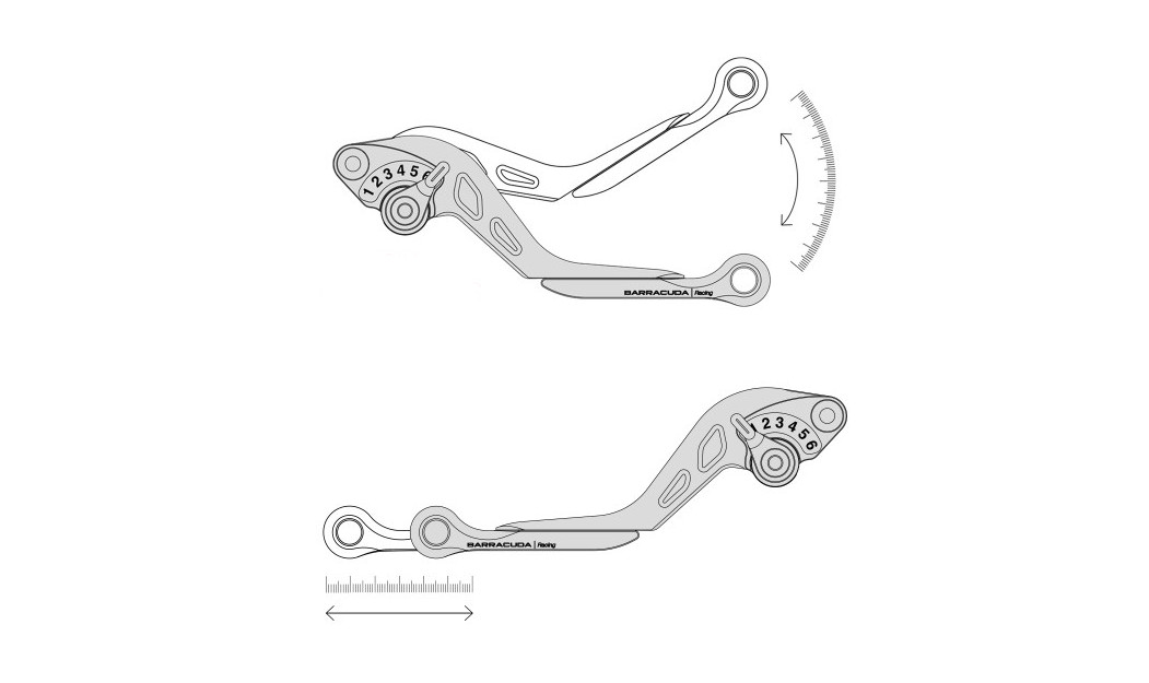 BARRACUDA ΡΥΘΜΙΖΟΜΕΝΕΣ ΜΑΝΕΤΕΣ ΑΛΟΥΜΙΝΙΟΥ B-LUX LEVERS KIT KAWASAKI Er6-N (2005-2008)