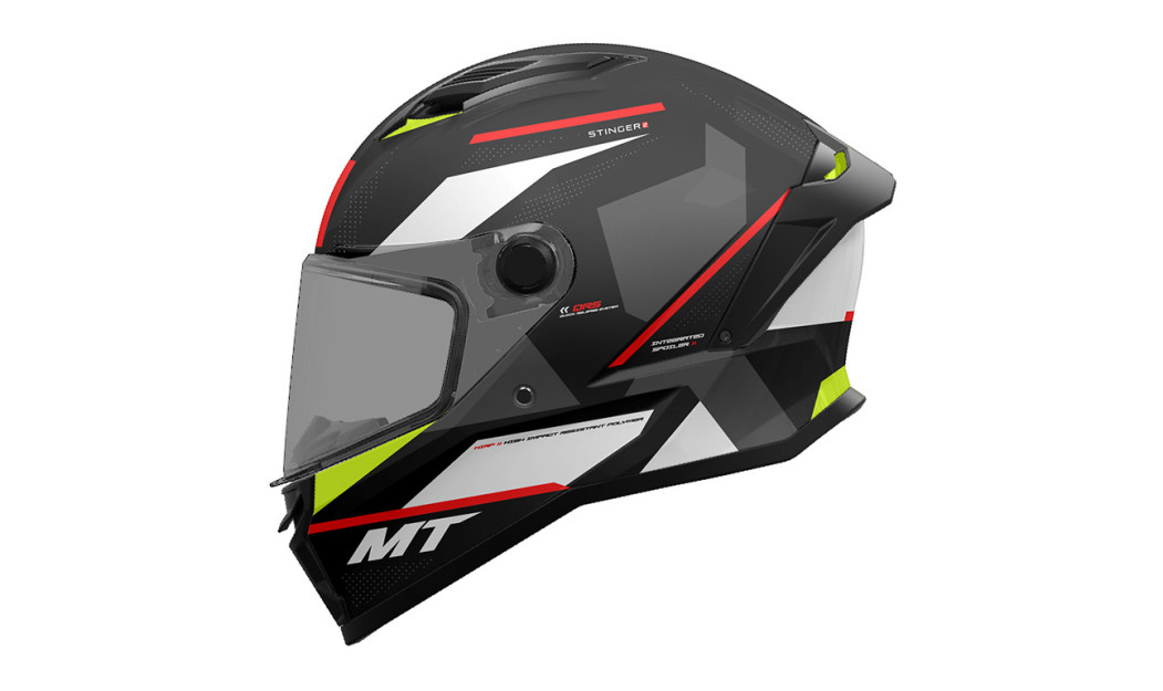MT STINGER 2 CHESTE C0 ΚΡΑΝΟΣ FULL FACE BLACK/ WHITE/ FLUO MATT