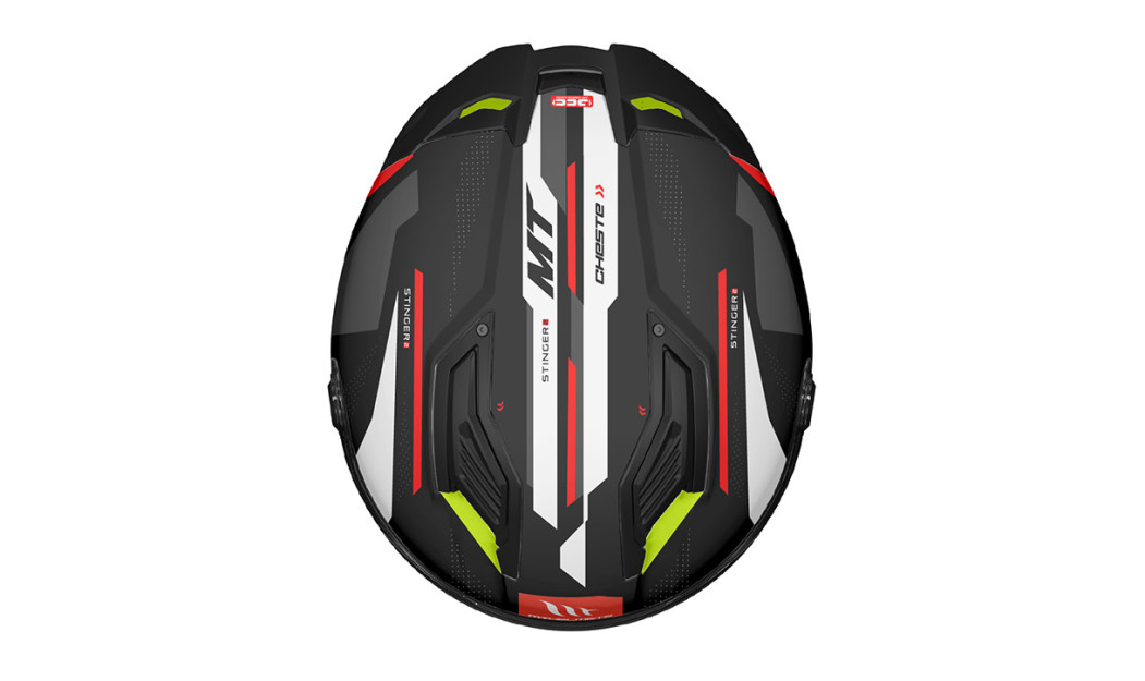 MT STINGER 2 CHESTE C0 ΚΡΑΝΟΣ FULL FACE BLACK/ WHITE/ FLUO MATT