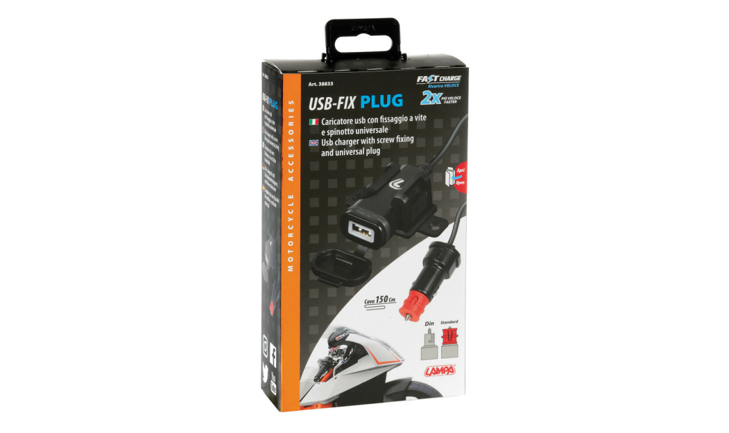 LAMPA USB-FIX PLUG ΠΡΙΖΑ ΜΗΧΑΝΗΣ 2400 mA - 12/24V