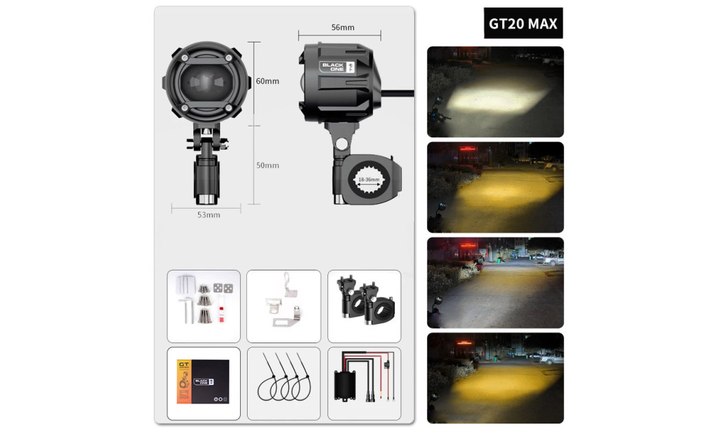 BLACK ONE GT20 MAX ΠΡΟΒΟΛΑΚΙΑ ΜΗΧΑΝΗΣ ΑΛΟΥΜΙΝΙΟΥ 80W - 160W