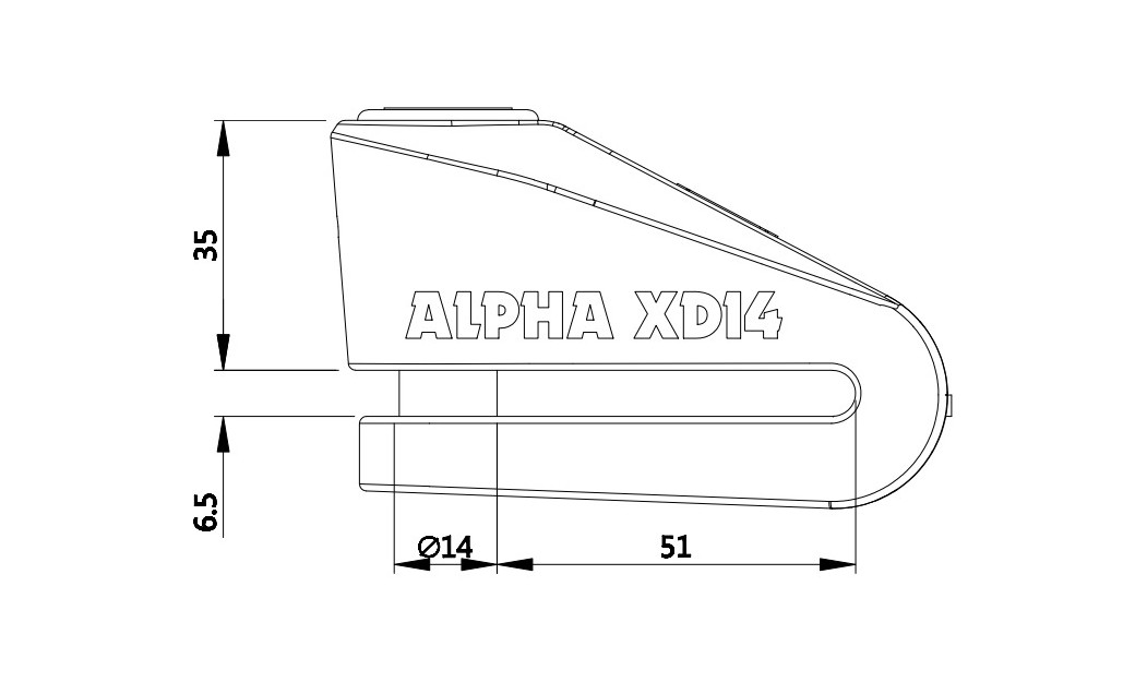 OXFORD ALPHA XD14 DISC LOCK ΚΛΕΙΔΑΡΙΑ ΔΙΣΚΟΦΡΕΝΟΥ LK275 14MM 