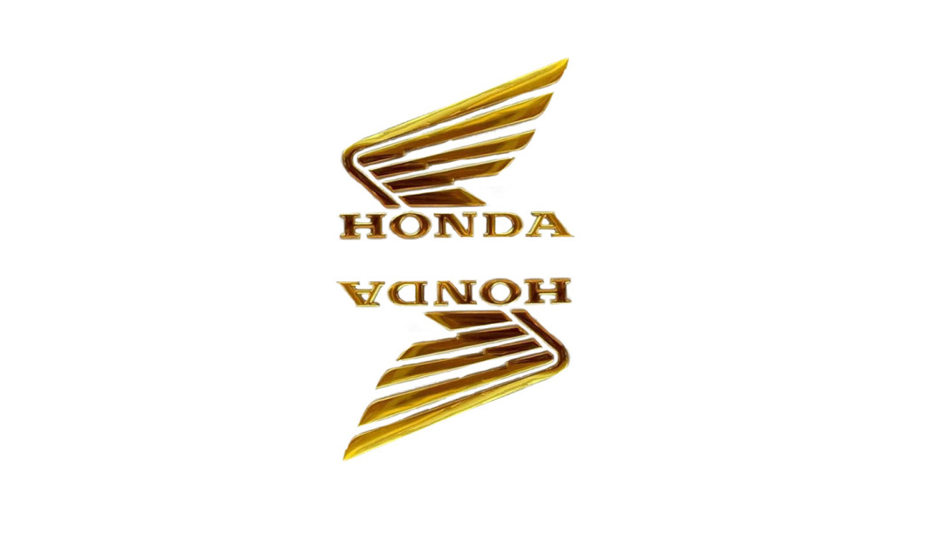 HONDA ΑΥΤΟΚΟΛΛΗΤΟ ΣΗΜΑ 3D 2 ΤΕΜΑΧΙΑ ΧΡΥΣΟ 