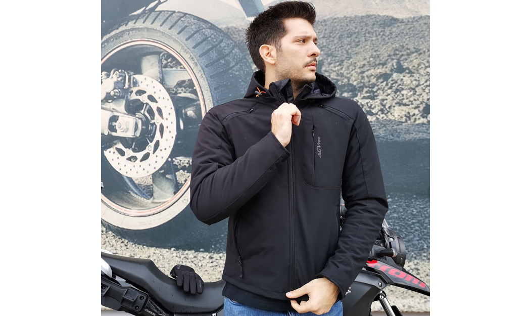 AGVPRO URBANO-DR ΜΠΟΥΦΑΝ ΜΗΧΑΝΗΣ SOFT SHELL ΜΑΥΡΟ