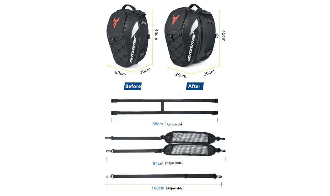 MOTOCENTRIC ΣΑΚΙΔΙΟ ΟΥΡΑΣ CARBON TAIL BAG 25LT