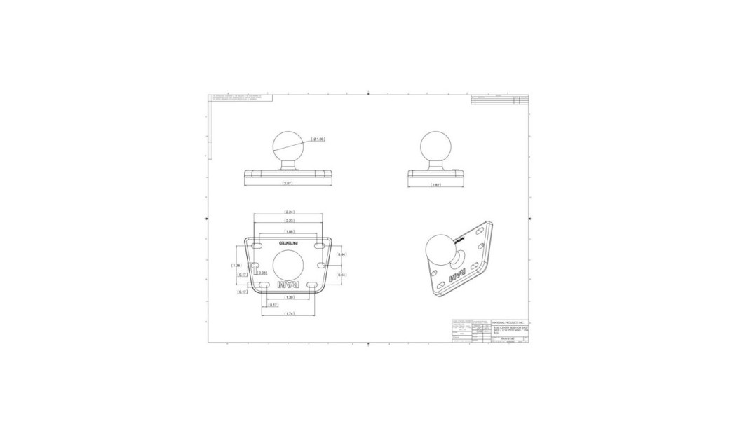 RAM-MOUNT RAM-B-345U ΚΑΤΩ ΒΑΣΗ ΣΤΗΡΙΞΗΣ ΣΕ ΔΟΧΕΙΟ ΥΓΡΩΝ ΦΡΕΝΟΥ Ή ΣΥΜΠΛΕΚΤH