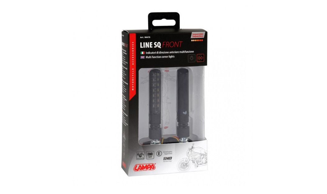 LAMPA LINE SQ ΕΜΠΡΟΣ ΦΛΑΣ ΜΗΧΑΝΗΣ 12V SMD LED  ΘΕΣΕΩΣ/ΦΛΑΣ 92 X 16 MM ΜΑΥΡΟ 