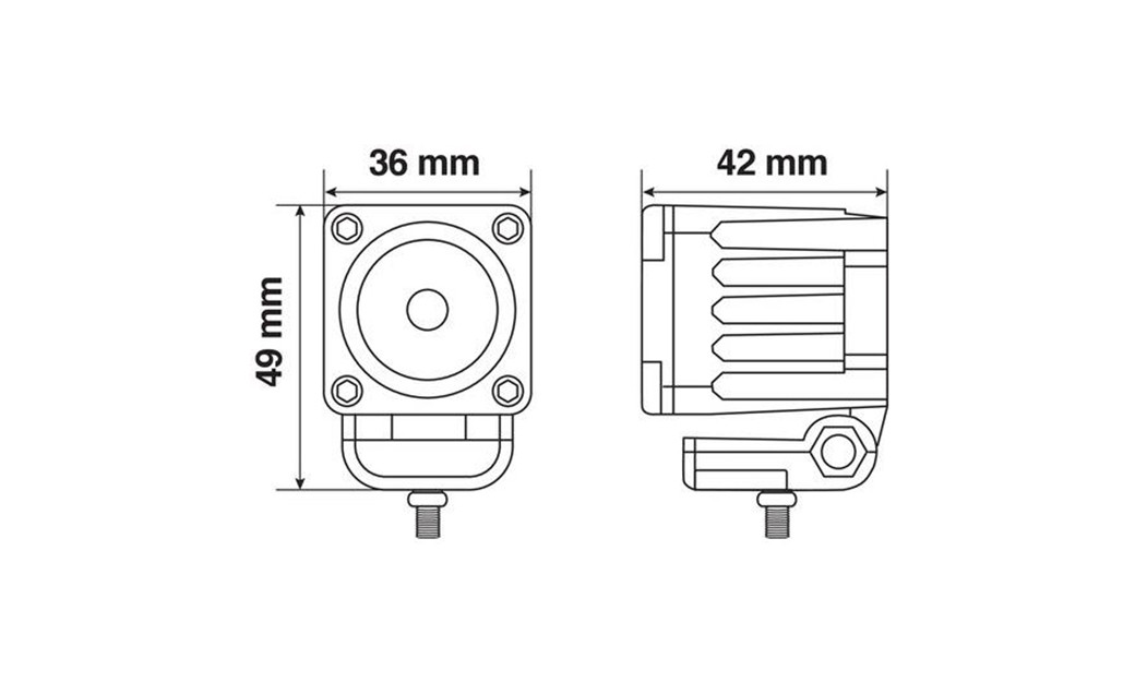 LAMPA WIDE BEAM WL-19 10W 9-32V ΠΡΟΒΟΛΕΑΣ ΜΗΧΑΝΗΣ LED 600 LM