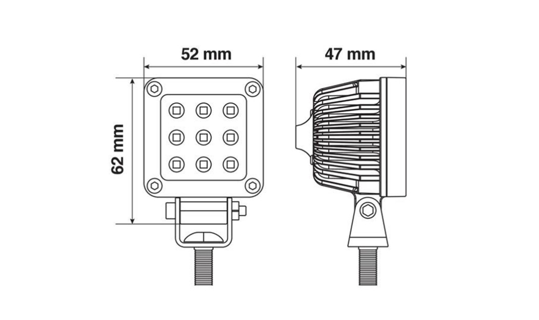 LAMPA WL-18 ΠΡΟΒΟΛΕΑΣ LED 10W 9-32V 1000LM