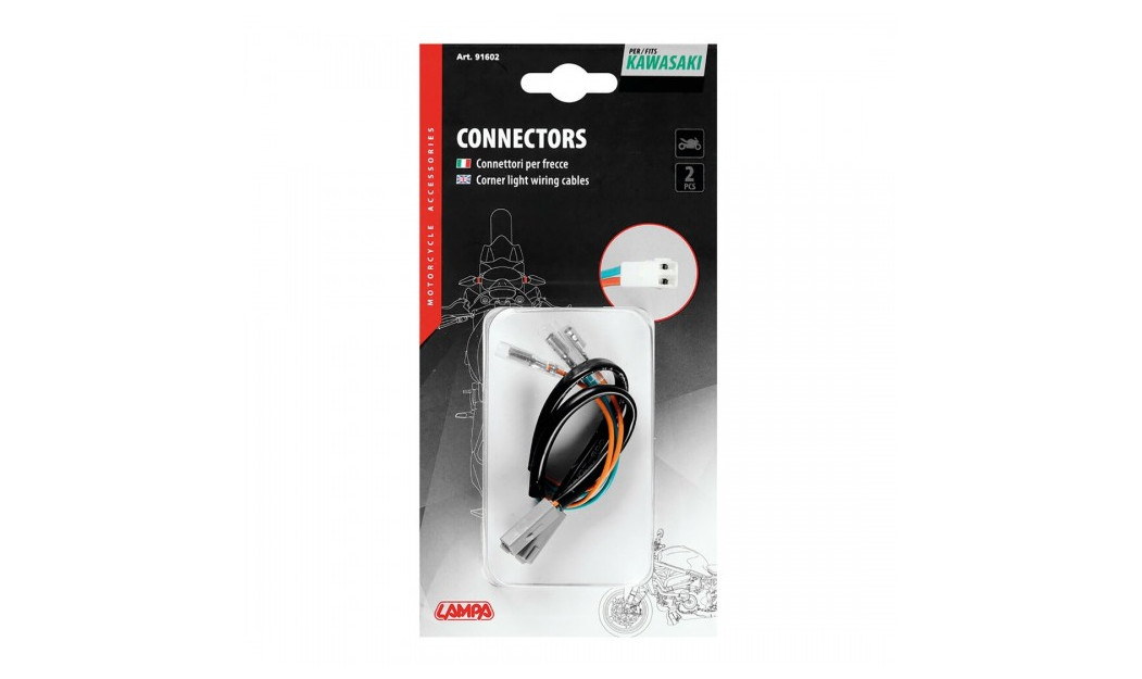 LAMPA ΚΑΛΩΔΙΩΣΗ ΓΙΑ ΣΥΝΔΕΣΗ LED ΦΛΑΣ KAWASAKI 2ΤΕΜ. 