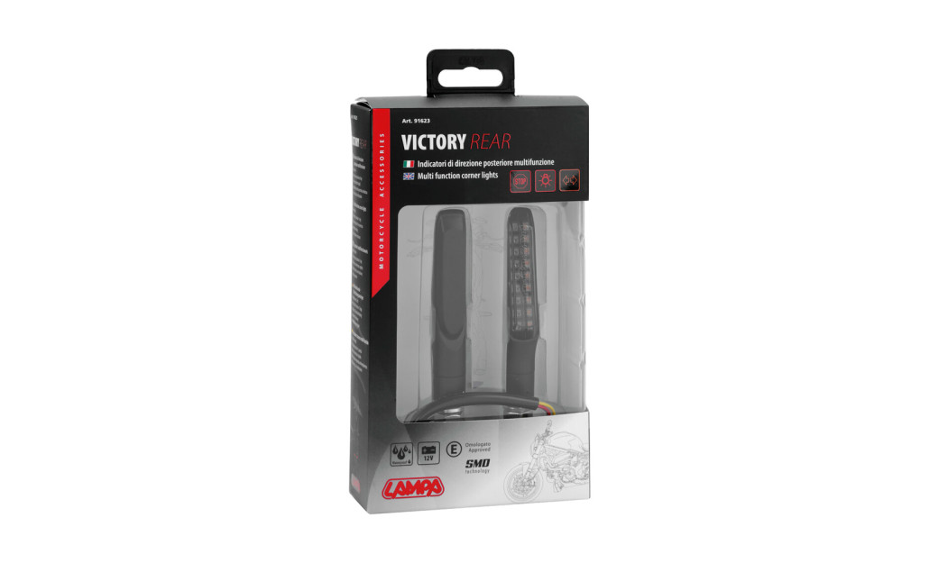 LAMPA VICTORY ΠΙΣΩ ΦΛΑΣ ΜΗΧΑΝΗΣ 12V SMD LED (ΘΕΣΕΩΣ /ΦΛΑΣ/ΣΤΟΠ) 91x15MM ΜΑΥΡΟ 