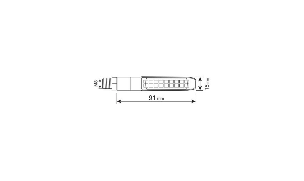 LAMPA VICTORY ΠΙΣΩ ΦΛΑΣ ΜΗΧΑΝΗΣ 12V SMD LED (ΘΕΣΕΩΣ /ΦΛΑΣ/ΣΤΟΠ) 91x15MM ΜΑΥΡΟ 