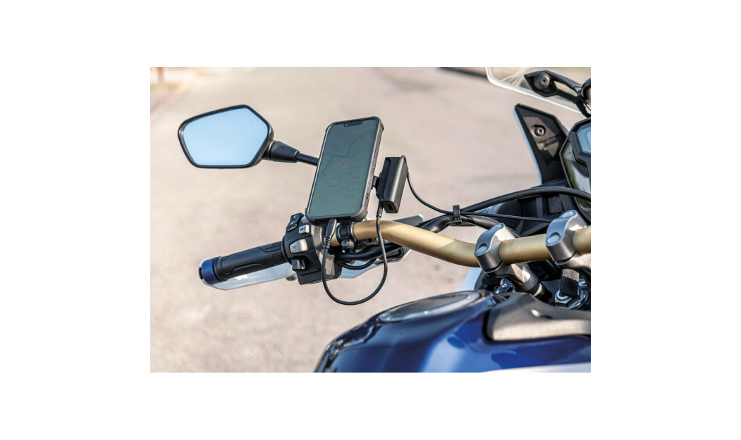LAMPA X TREK OPTILINE MOTO ΦΟΡΤΙΣΤΗΣ USB TYPE A+C ΜΕ ΒΑΣΗ ΣΤΗΡΙΞΗΣ ΤΙΜΟΝΙΟΥ ΑΔΙΑΒΡΟΧΟΣ 12V 18W 22-32MM  