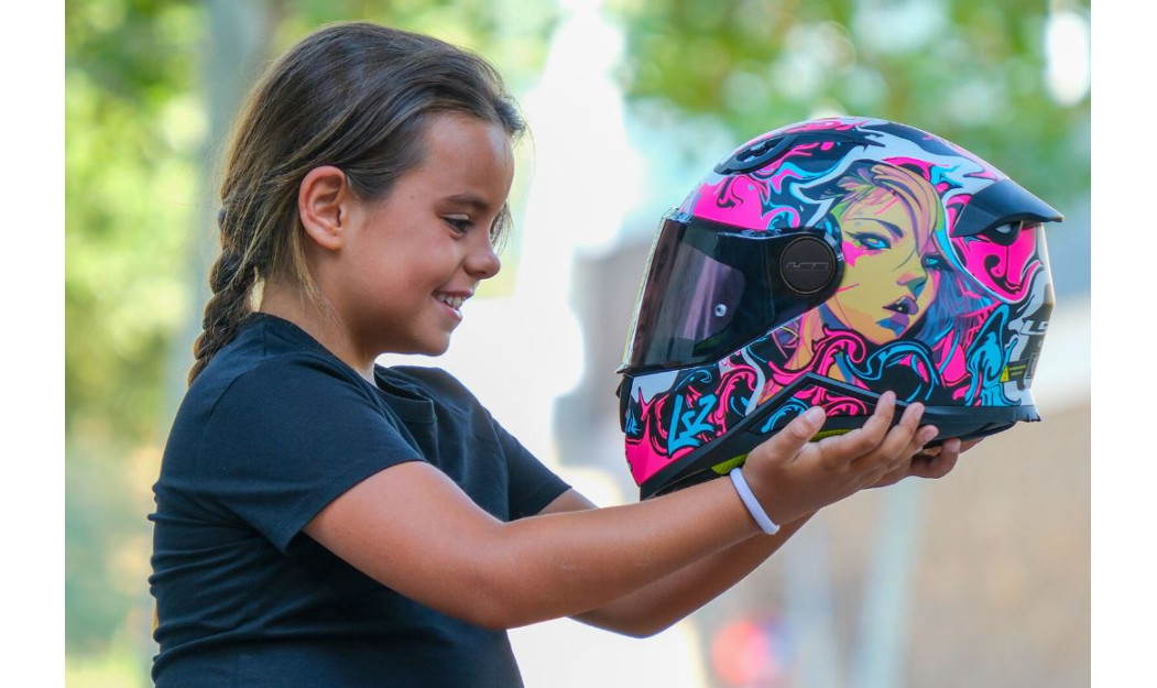 LS2 FF812 KID CYBERG ΠΑΙΔΙΚΟ ΚΡΑΝΟΣ ΜΗΧΑΝΗΣ FULL FACE PINK BLACK