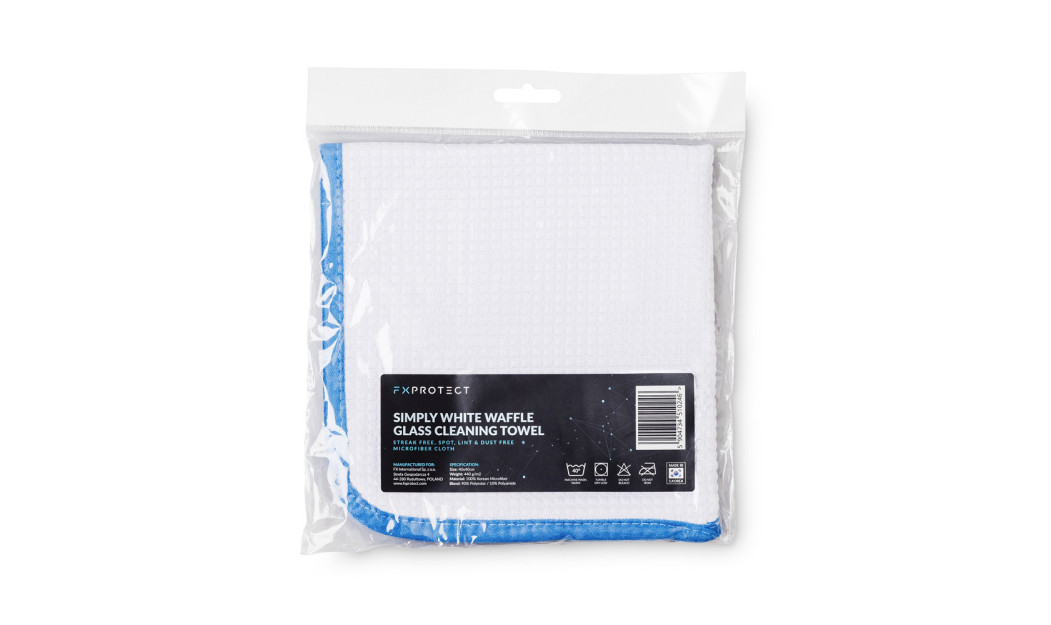 FX PROTECT MICROFIBER ΠΕΤΣΕΤΑ ΚΑΘΑΡΙΣΜΟΥ ΤΖΑΜΙΩΝ SIMPLY WHITE WAFFLE GLASS 40X4CM