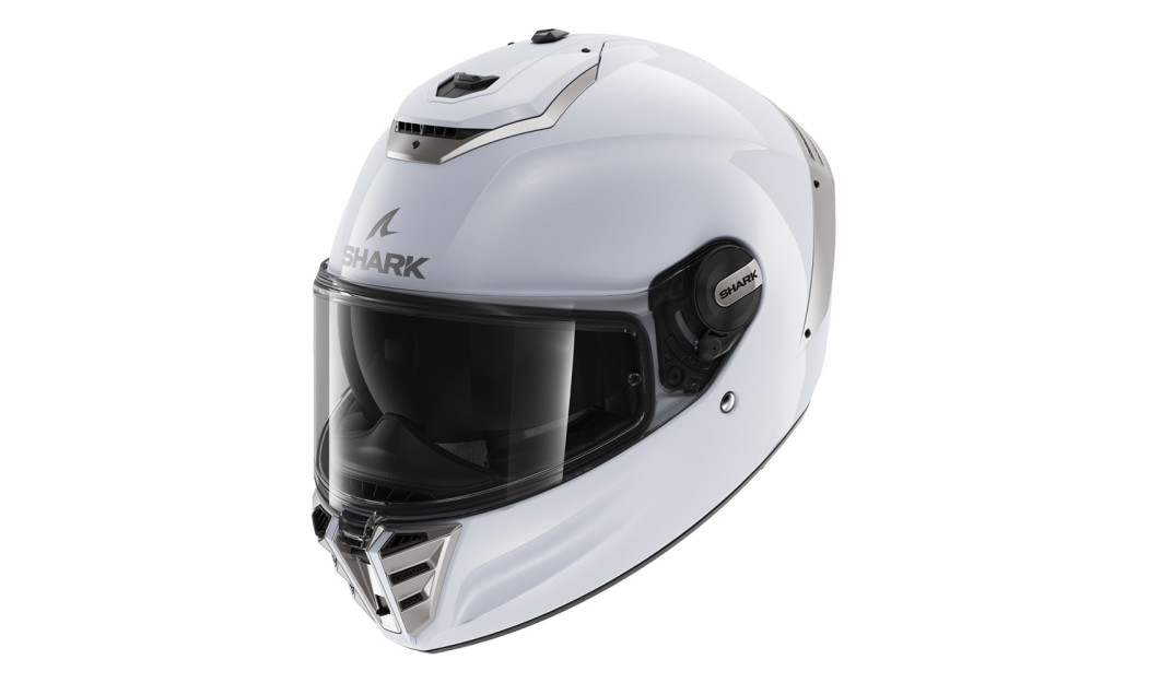 SHARK SPARTAN RS ΚΡΑΝΟΣ FULL FACE BLANK WHITE SILVER