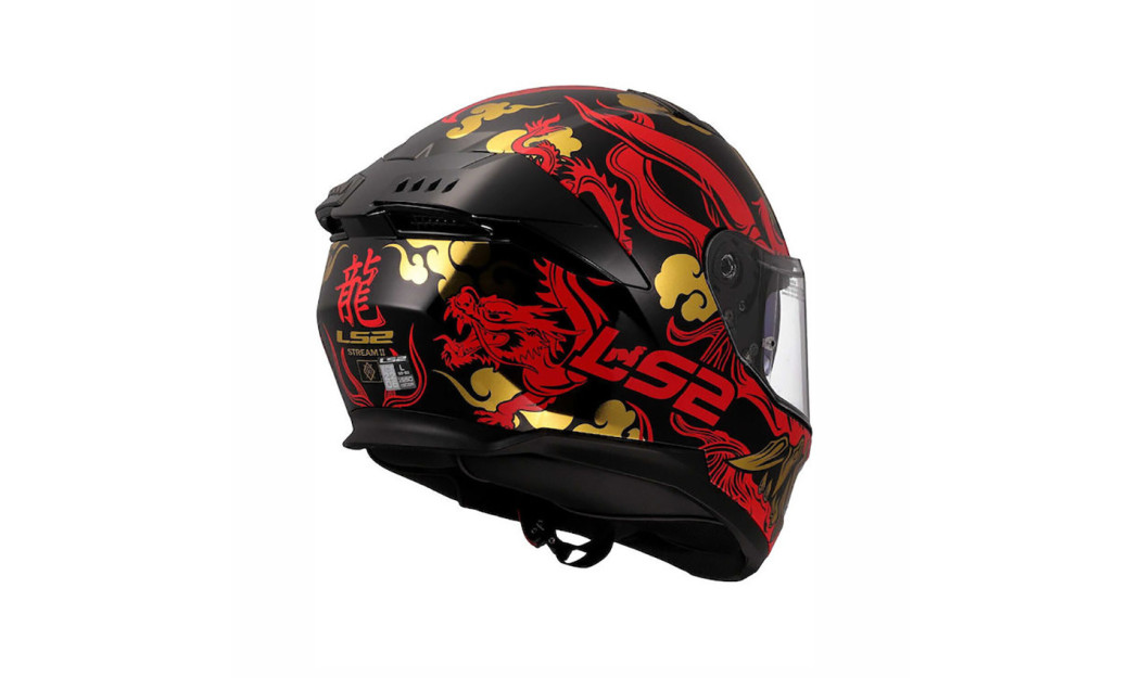 LS2 STREAM II FF808 DRAKO ΚΡΑΝΟΣ FULL FACE BLACK RED 
