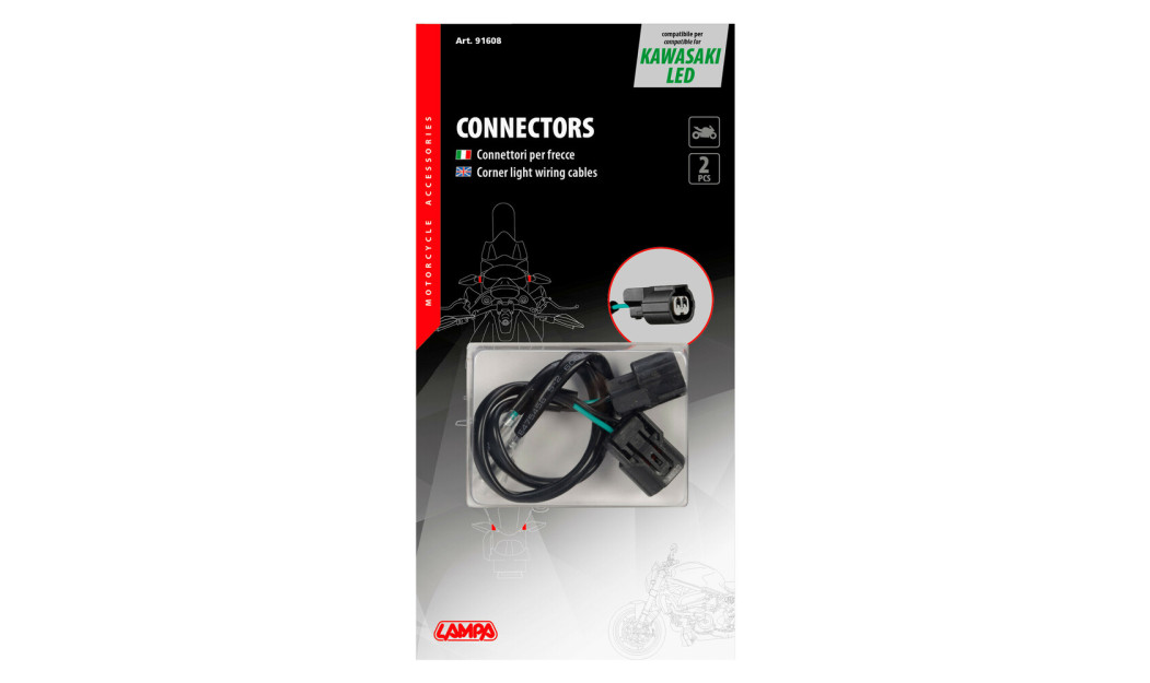 LAMPA ΚΑΛΩΔΙΩΣΗ ΓΙΑ ΣΥΝΔΕΣΗ LED ΦΛΑΣ KAWASAKI 2 2ΤΕΜ. 