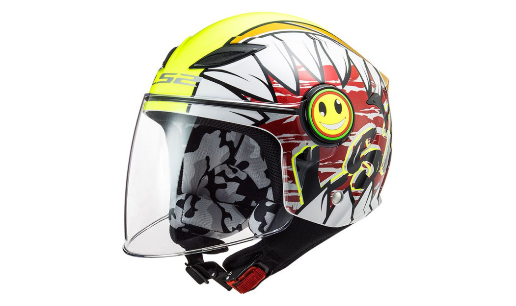  LS2 OF602 CRUNCH JUNIOR FUNNY ΠΑΙΔΙΚΟ ΚΡΑΝΟΣ JET WHITE HI-VIS YELLOW