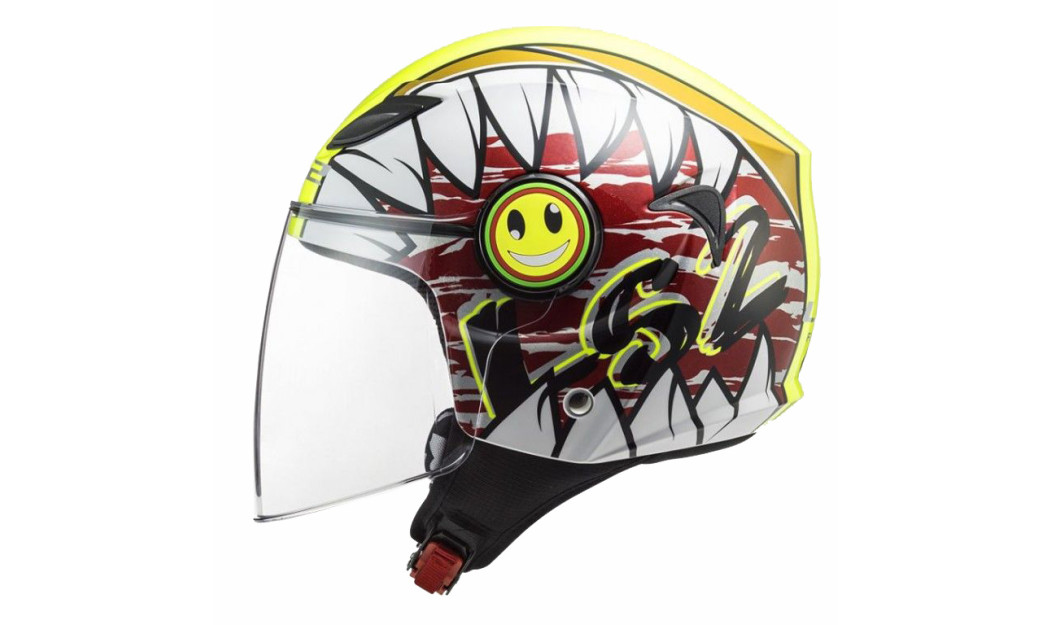  LS2 OF602 CRUNCH JUNIOR FUNNY ΠΑΙΔΙΚΟ ΚΡΑΝΟΣ JET WHITE HI-VIS YELLOW