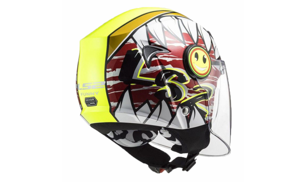  LS2 OF602 CRUNCH JUNIOR FUNNY ΠΑΙΔΙΚΟ ΚΡΑΝΟΣ JET WHITE HI-VIS YELLOW