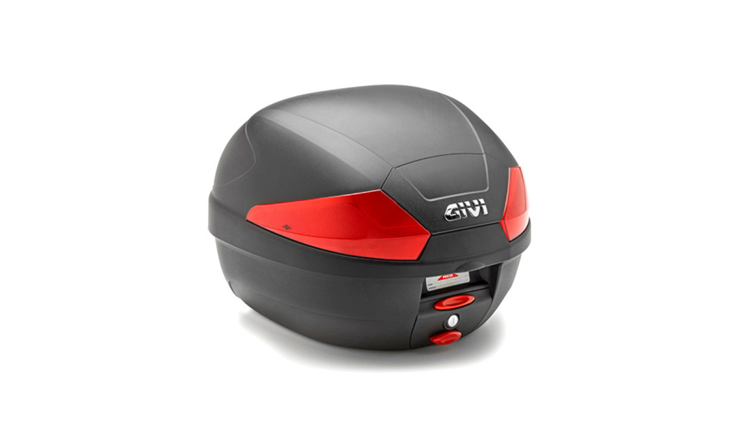 GIVI ΒΑΛΙΤΣΑ ΚΕΝΤΡΙΚΗ MONOLOCK B29N2 29L ΜΑΥΡΗ ΜΕ ΚΟΚΚΙΝΑ ΑΝΑΚΛΑΣΤΙΚΑ