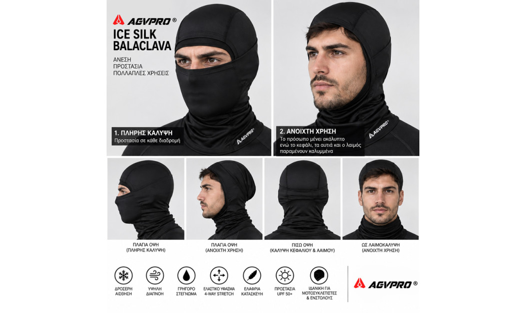 AGVPRO TACTICAL ΜΠΑΛΑΚΛΑΒΑ FULL FACE (ONE SIZE)
