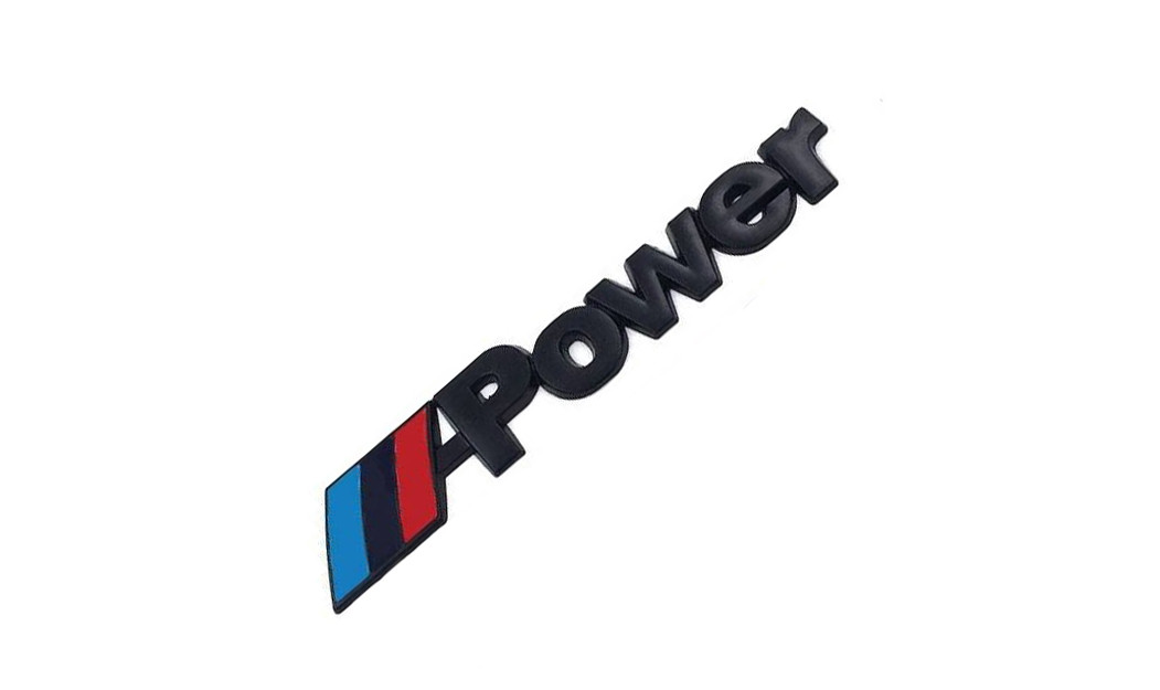 BMW POWER ΜΕΤΑΛΛΙΚΟ ΑΥΤΟΚΟΛΛΗΤΟ ΣΗΜΑ ΑΛΟΥΜΙΝΙΟΥ BLACK