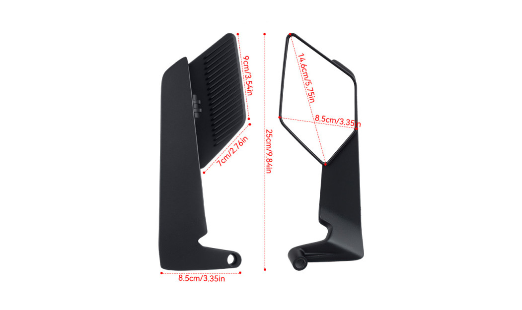 FOLDING BLADE ΚΑΘΡΕΠΤΕΣ ΜΗΧΑΝΗΣ ΑΝΑΔΙΠΛΟΥΜΕΝΟΙ ΑΕΡΟΔΥΝΑΜΙΚΟΙ 8mm/ 10mm BLACK