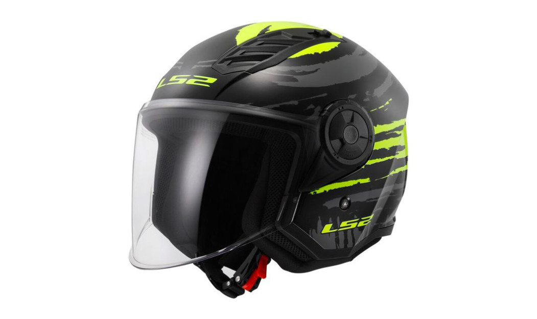 LS2 AIRFLOW II OF616 ΚΡΑΝΟΣ JET BRUSH BLACK HV YELLOW